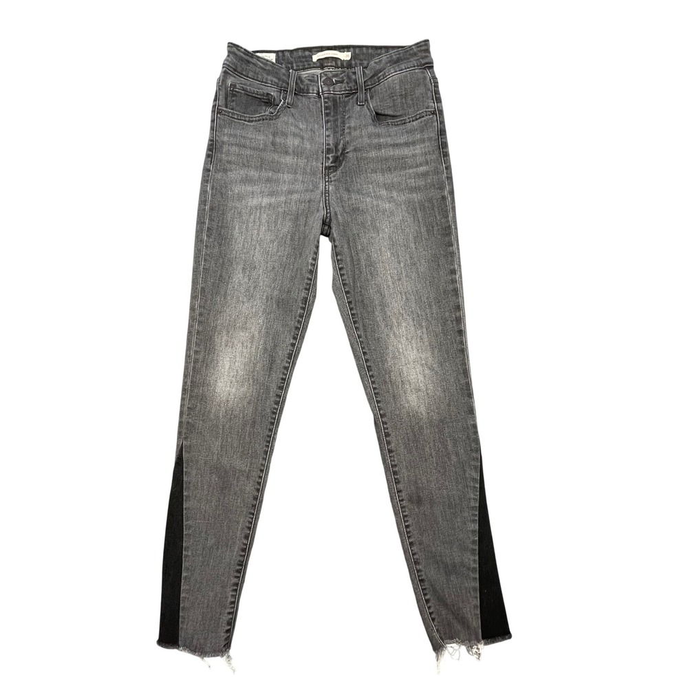 Levi's Gray 721 High Rise Skinny Tuxedo Side Panel Premium Jeans Womens Size 28